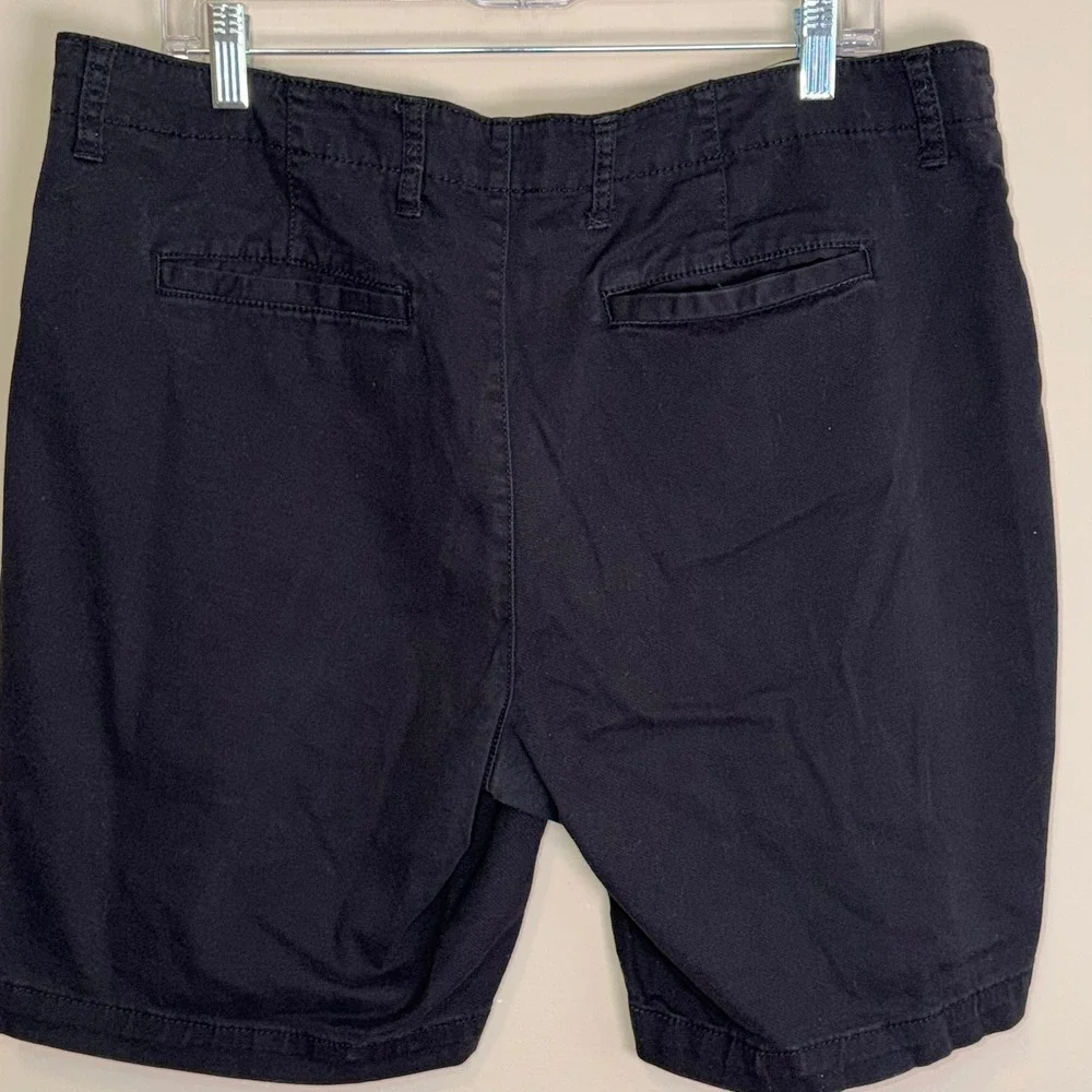 George Mens Chino Shorts Black Size 38 Flat Front Stretch WM36119181-0822